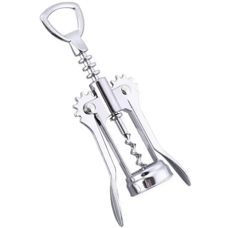 Portable Stainless Steel Red Wine Opener Wing Type Metal Sommeliers Corkscrew Bottle Openers Corkscrews Wine Cork Remover Oasis Select Silver