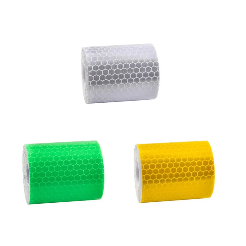 1/2/3pcs Car Reflective Tape Decor Decals Car Warning Safety Reflectante Tape Film Car Reflector Sticker Car Access Exterior 1M Oasis Select 3pcs-1M-mix 1