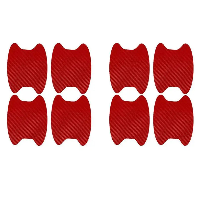 4/8/12/16Pcs Car Styling Mouldings Sticker Car Door Sticker Carbon Fiber Scratches Resistant Cover Auto Handle Protection Film Oasis Select 8pcs red