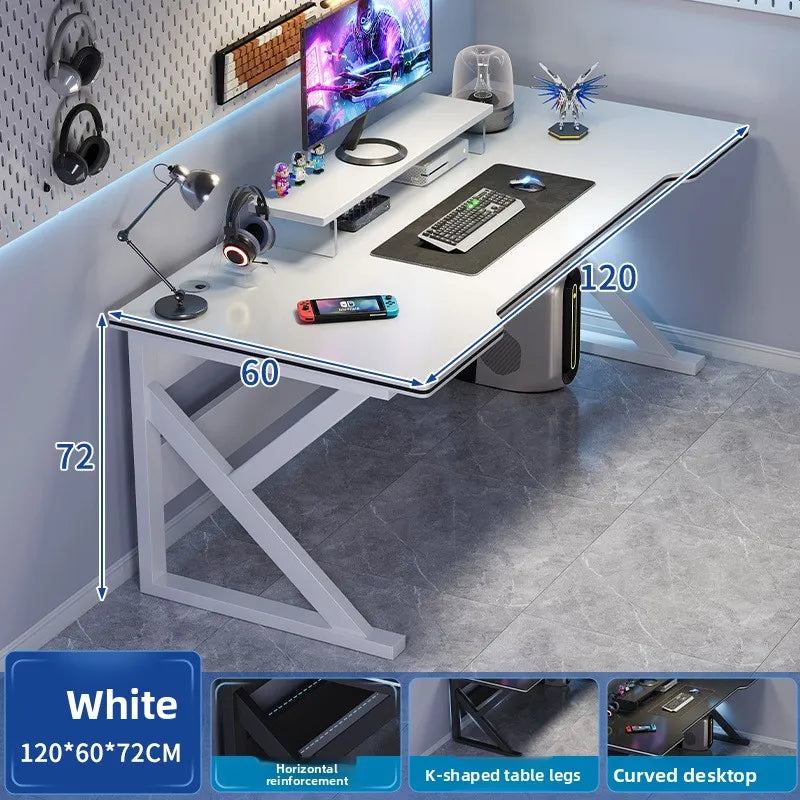 Gaming table Modern simple desktop video game competitive table Simple office learning computer table Oasis Select White-120-60cm