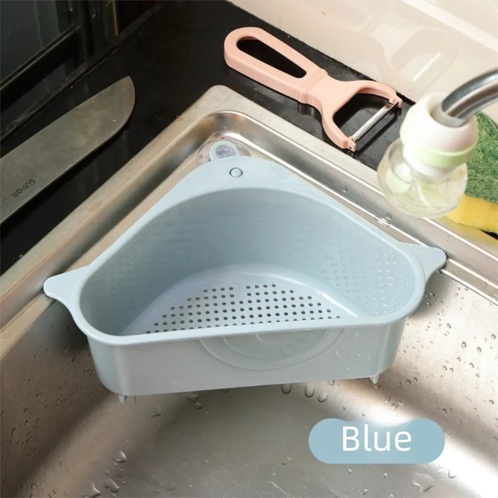 Portable Push-type Kitchen Sink Filter Basket Separate Drain Bowl Filter Basket Anti-leakage Anti-leakage Sink Storage Rack Oasis Select Blue 2