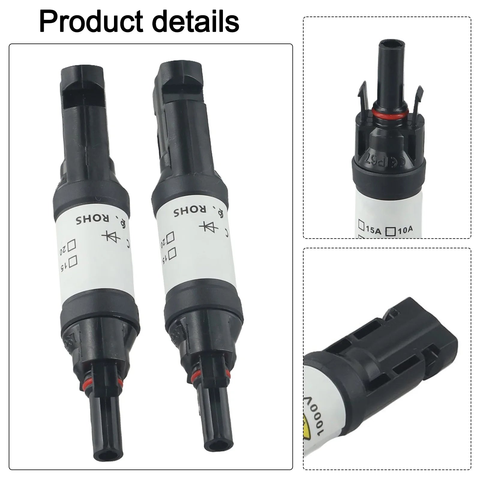 Solar Connector Solar Anti-reverse Diode Harsh Outdoor Environments IP67 Protection Continuous Current 30A Dustproof Oasis Select