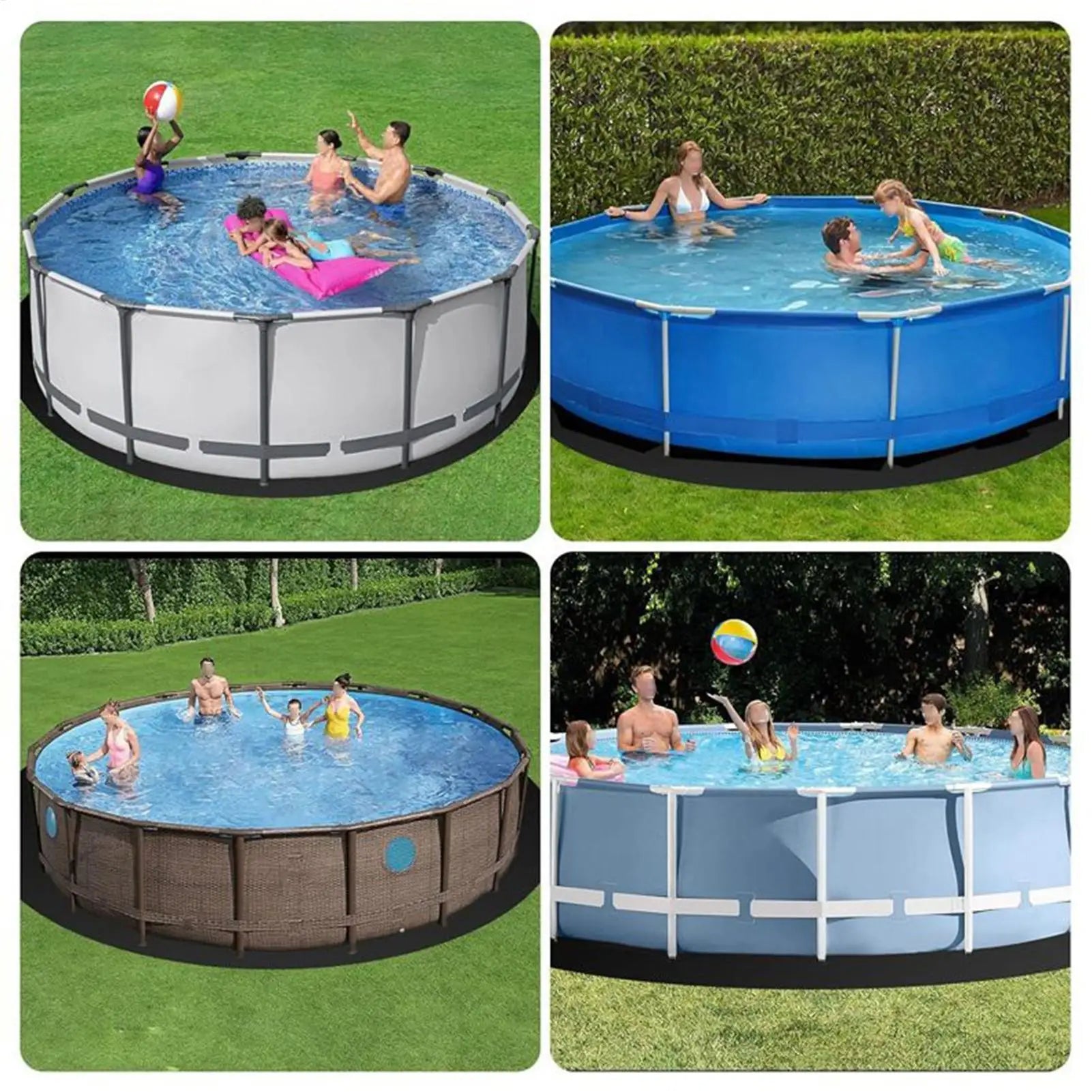 Round Tub Mat Over Ground Pool Protector Mat Puncture Protection Pad Non-Slip Outdoor Pool Protection Padding Pool Liner Pad Oasis Select