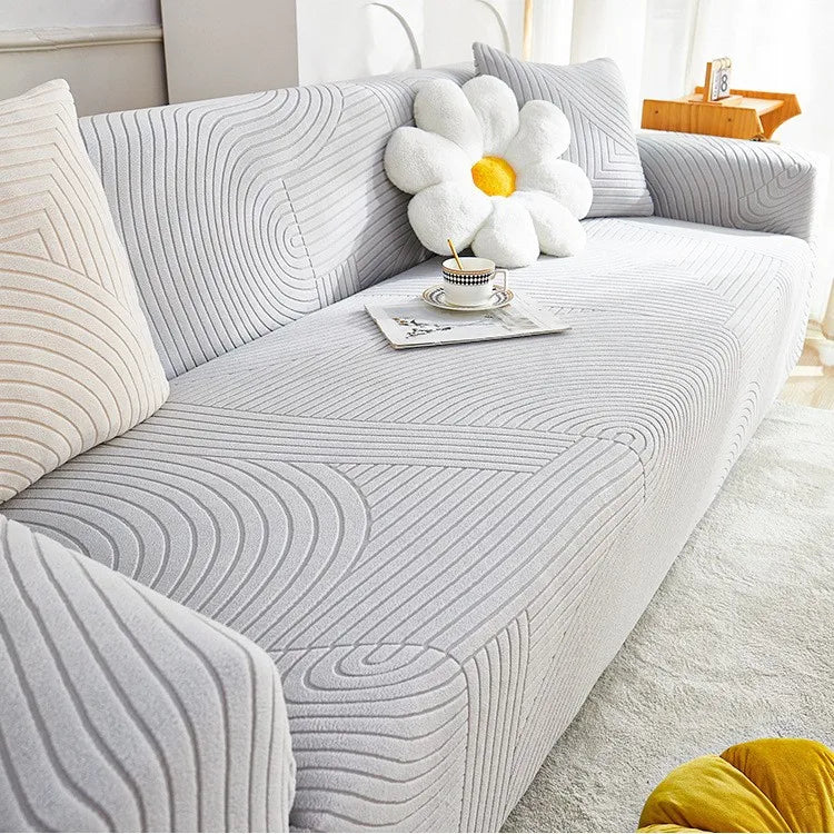 Elastic Sofa Covers All-season Cat Scratch-resistant Sofa Covers and Lazy Anti-slip Sofa Covers Living Room Oasis Select Space Grey 5 people 305-360cm