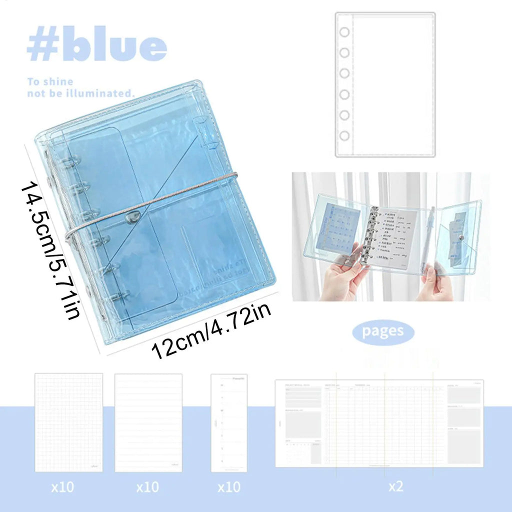 Refillable Notebook Binder Aesthetic Portable Detachable Pages Aesthetic Small Notebook Planner for Kids Adults School Classroom Oasis Select