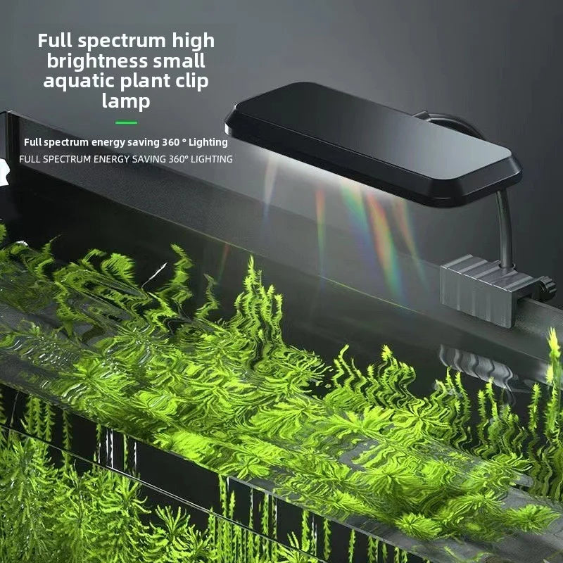 Fish Tank Aquatic Plant Lamp High Brightness Full Spectrum Aquatic Plant Lighting Black Clip Light Universal Adjustment Oasis Select