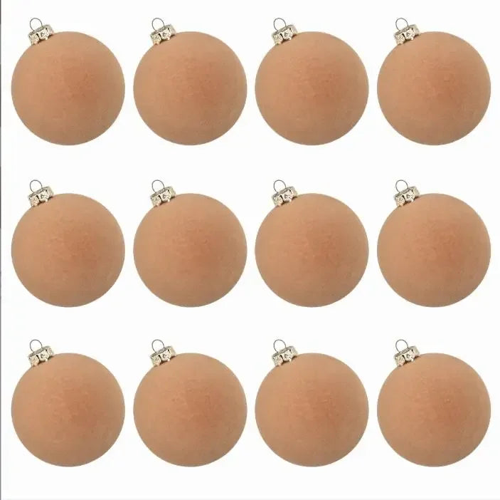 12Pcs Velvet Christmas Ball Ornaments 6cm Christmas Balls Xmas Tree Decorations For Home Decor Xmas Party Navidad 2025 Oasis Select Pure colored China Mainland
