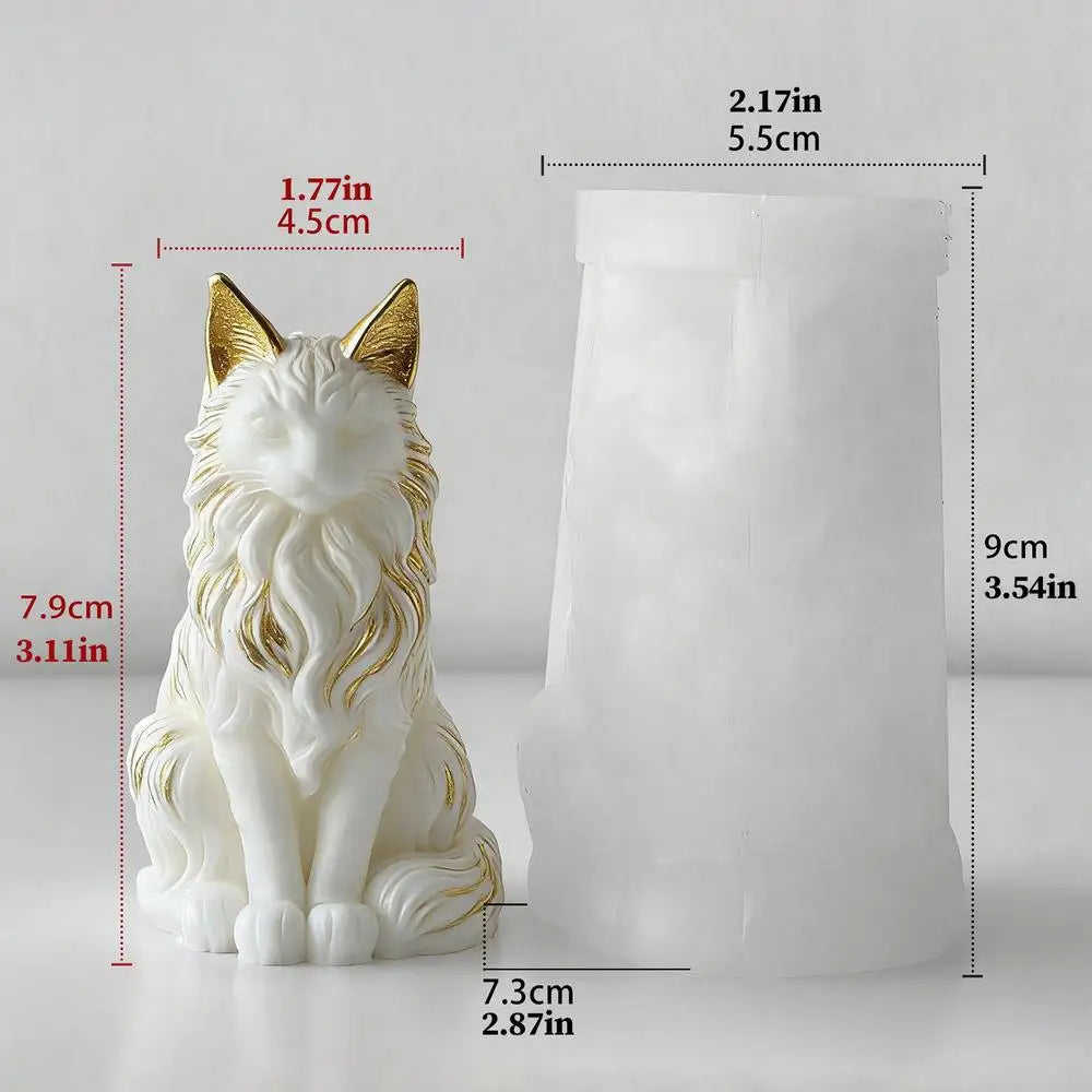 Maine Coon shaped Silicone Mold 3D Cat Design For DIY Candles Soaps Chocolates Resin Etc., Perfect As A Gift Or Home Decoration Oasis Select D