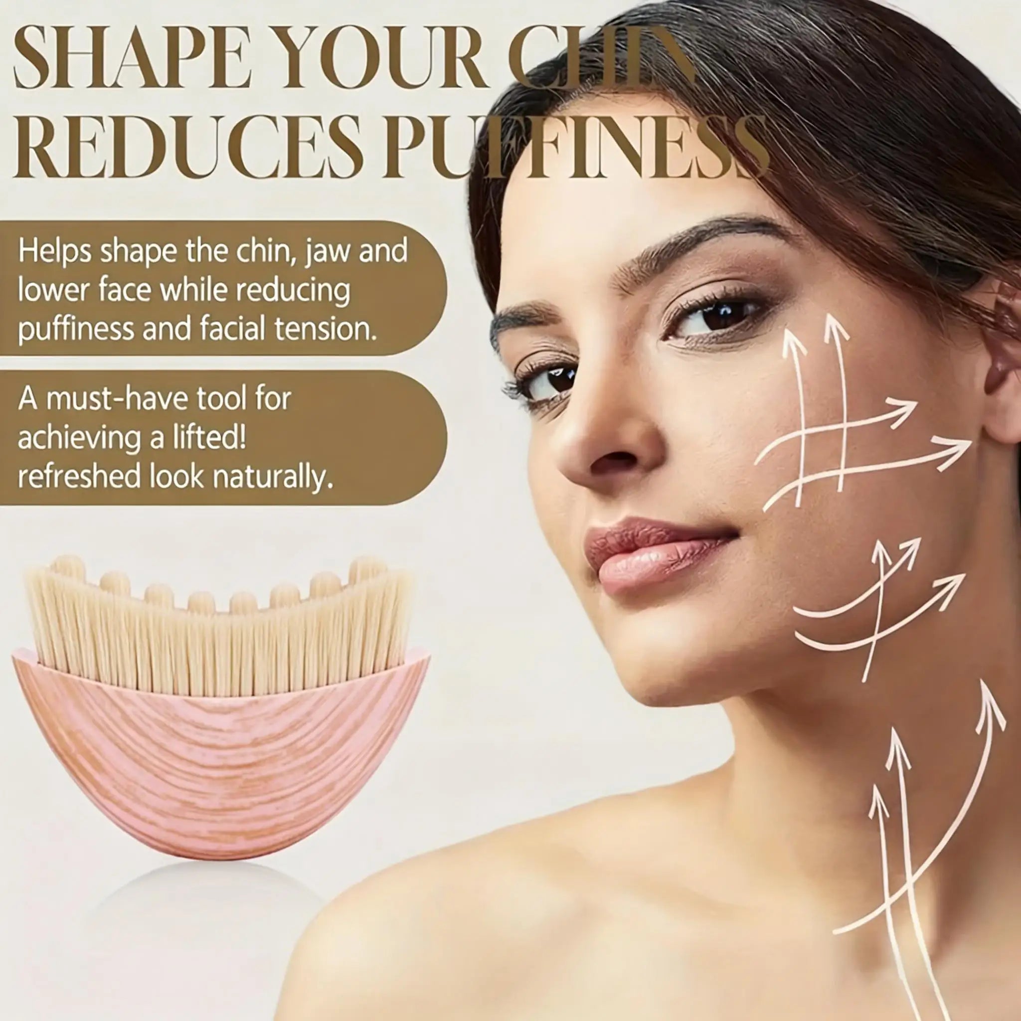 Lymphatic Contour Face Brush,Chin &Jawline Sculpting,Drainage Massager for Face,Ergonomically Designed to Fit The Skin Precisely Oasis Select Pink (With Storage)