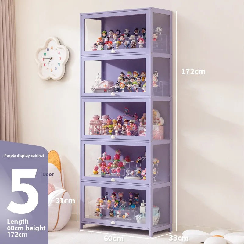 Doll Storage Doll Doll Display Cabinet Transparent Shelf Cotton Plush Display Box Doll Storage Cabinet Oasis Select Five floors 60 long