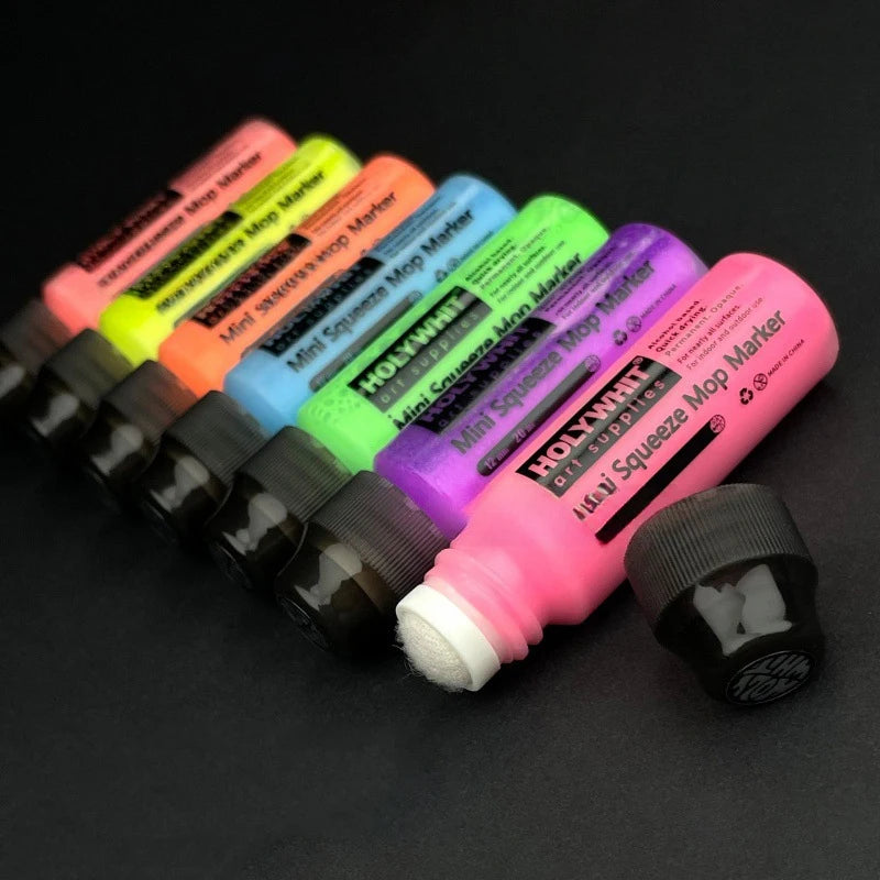 12mm/20ml Mini Graffiti Flow Pen Paint Signature Pen Round Tip Waterproof Marker With Ink Art Supplies Fluorescent Signature Pen Oasis Select