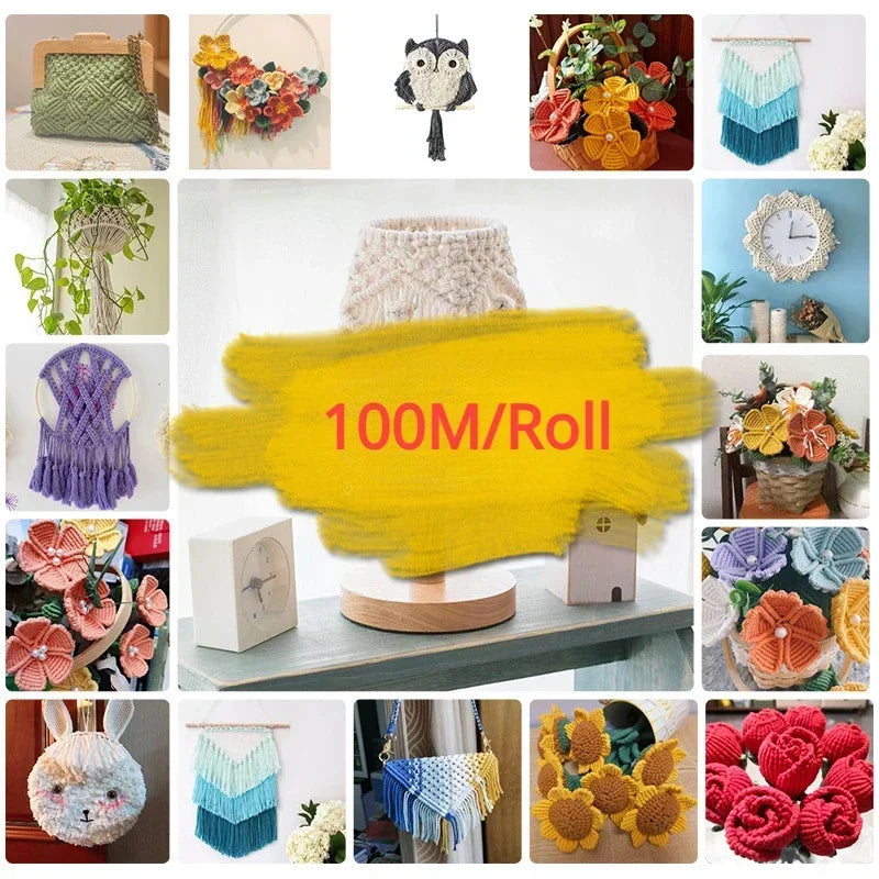 100m/Roll Natural Raffia Straw Yarn for Knitting Crocheting Paper Threads DIY Handmade Summer Sunhat Beach Bag Material Oasis Select