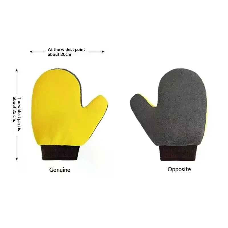 1/2 Pcs Microfiber Car Washing Glove Double-Faced Thickened Coral Fleece Cleaning Brush Gloves Car Detailing Cleaner Care Tool Oasis Select