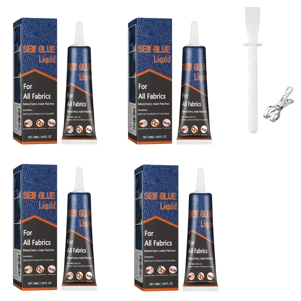 50ml Fabric Sewing Glue Fast Drying Clothes Mending Liquid Leather Repair Patches Kit With 2 Tools High Viscosity Craft Supplies Oasis Select 200ml