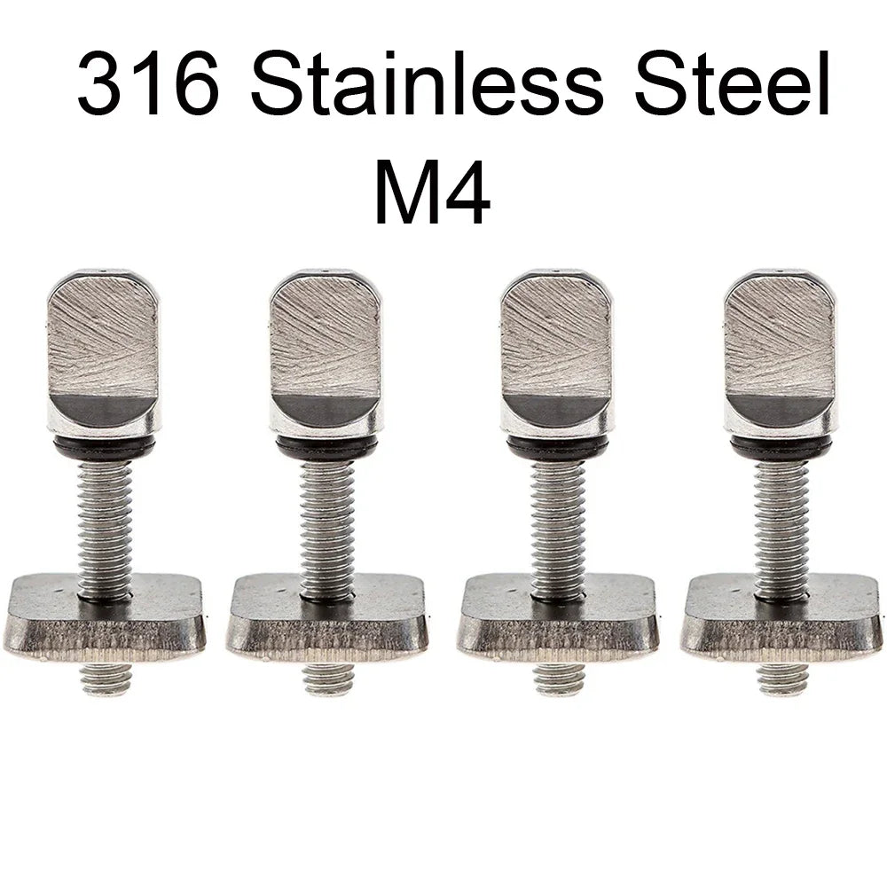 2sets M4 M5 Stainless Surf Fin Screws Plates Surfboard Longboard Screw Channel Sliding Fin Box Plate Smart Screw Oasis Select M4 316 4 Pieces