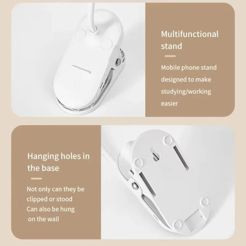 Folding Mini Flashlight Rechargeable Led Table Lamp Night Light Study Stand Read Lamp Touch 3 Modes Dimming Eye Protection Light Oasis Select