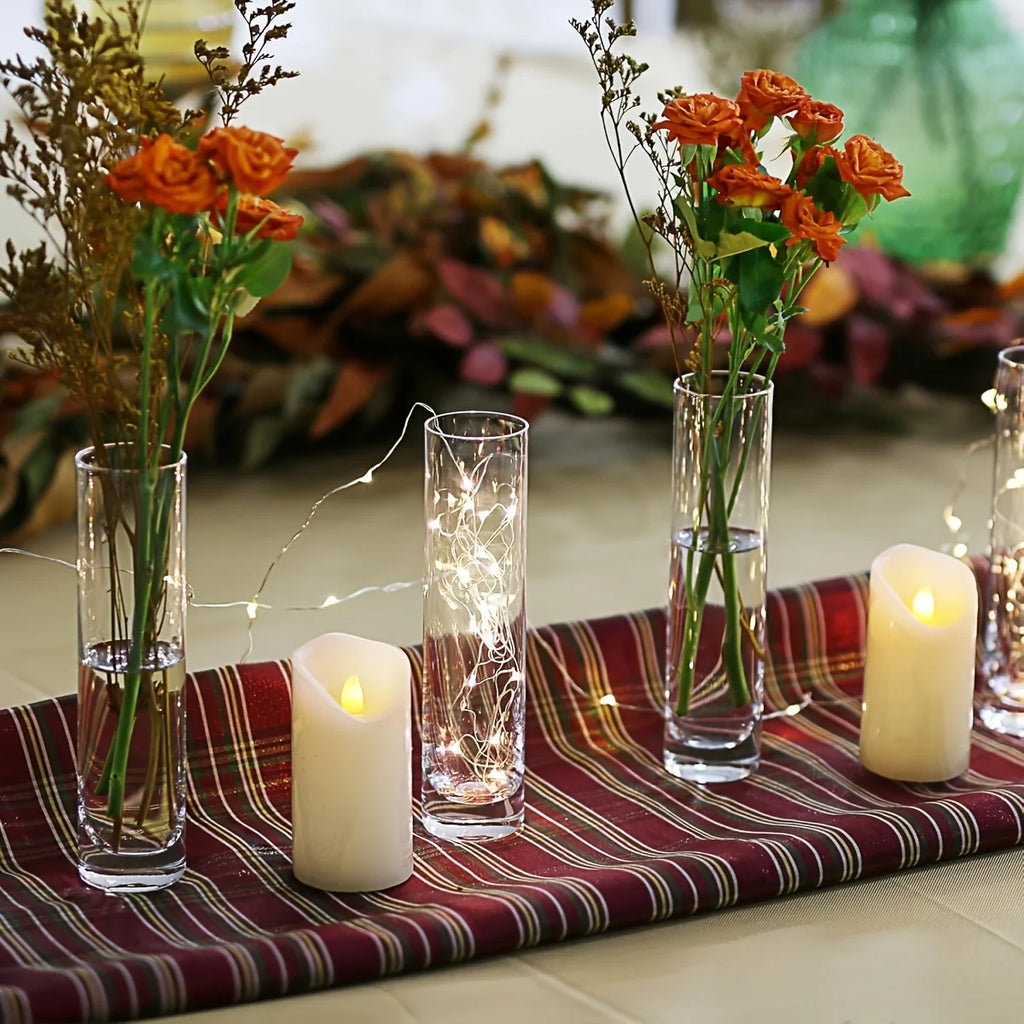 12 Pieces Glass Cylinder Vase, Clear Small Flower Vase, Home Decoration Vase, Party Decoration Vase, Suitable for Wedding Oasis Select