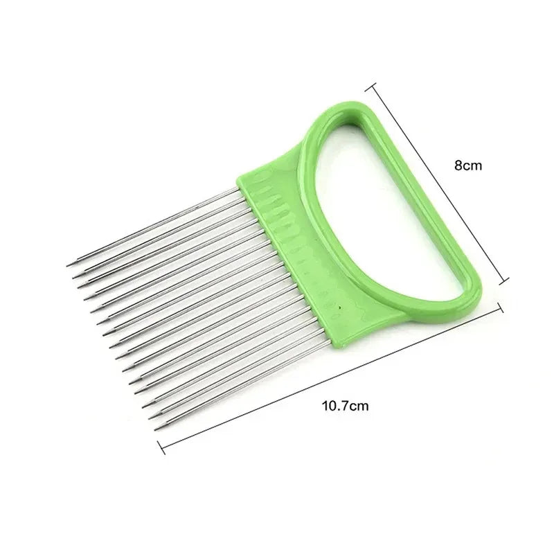 1/2/3/4pcs Effortlessly Slice Onions with this 1pc Colorful Onion Slicer Kitchen stainless steel potato chip onion holder Oasis Select