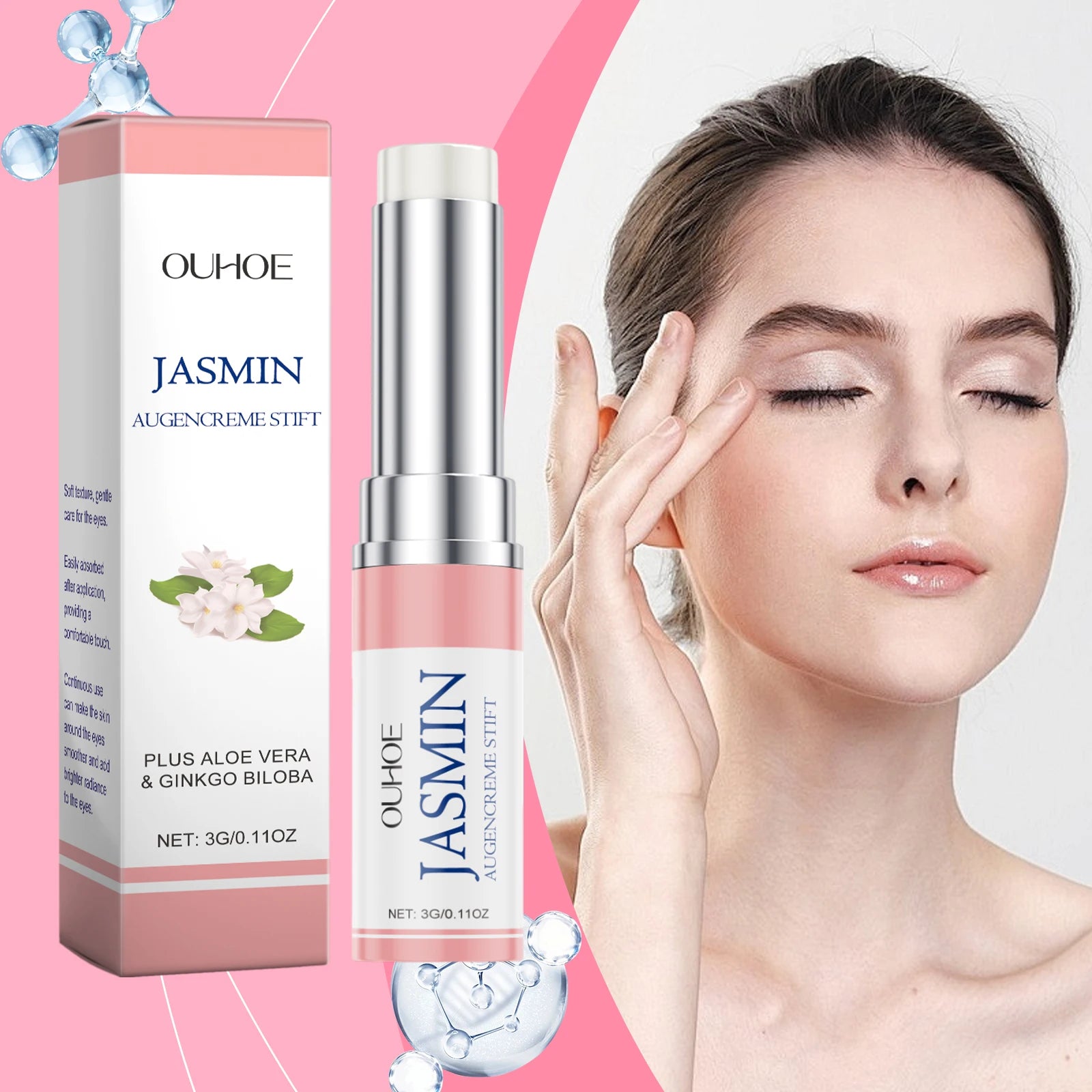 Gentle Nourishing Jasmine Eye Cream Stick, Hydrates Eye Area For Delicate Skin, Tender And Suitable For Daily Eye Care Oasis Select