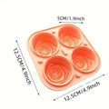 3D Large Ice Cube Trays 2.15Inch Rose Ice Molds 4 Giant Cute Flower Shape Ice Silicone Mould For Cocktails Juice Whiskey Freezer Oasis Select Pink