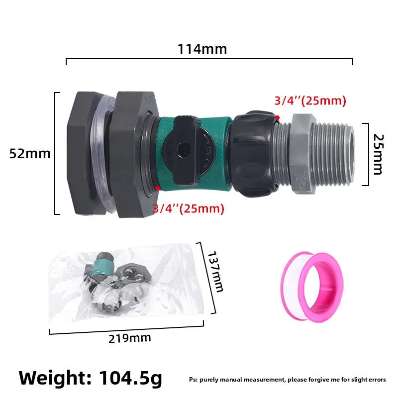 Garden Hose Pipe In-Line Faucet Tap Shut Off Valve Fitting Watering Irrigation Quick Connector With Valve Garden Gadget Oasis Select 001