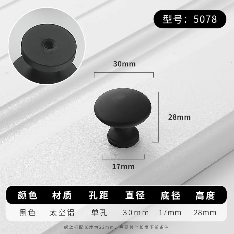 Black Aluminium Cabinet Knobs & Drawer Pulls | Modern Hardware