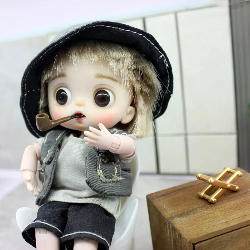 1:12 Dollhouse Simulation Pipe W/ Rack Model Dollhouse Miniature Handheld Pipe Toy Micro Scene Decor Doll Dress Up Toy Oasis Select