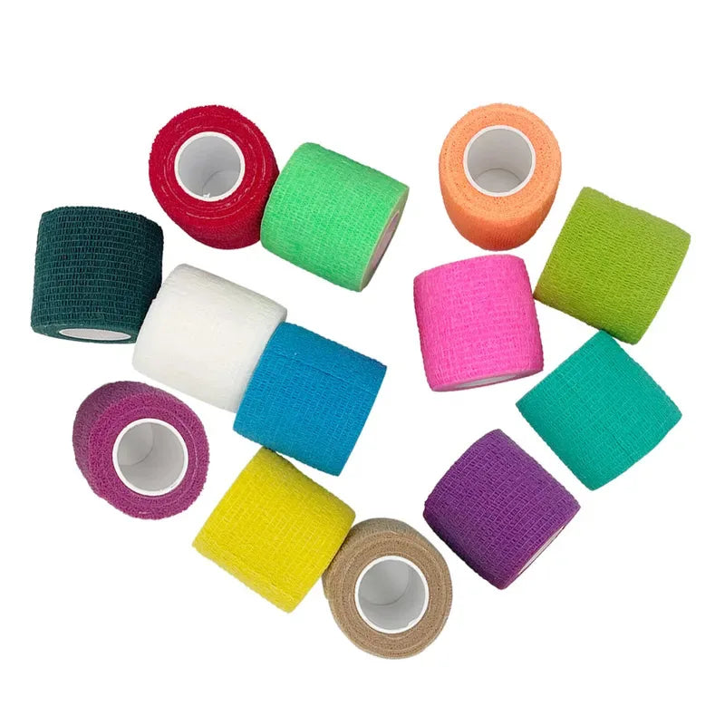 6pcs 5/7.5cm Hot SaleColorful Sport Self Adhesive Elastic Bandage Elastoplast For Knee Support Pads Finger Ankle Palm Shoulder Oasis Select