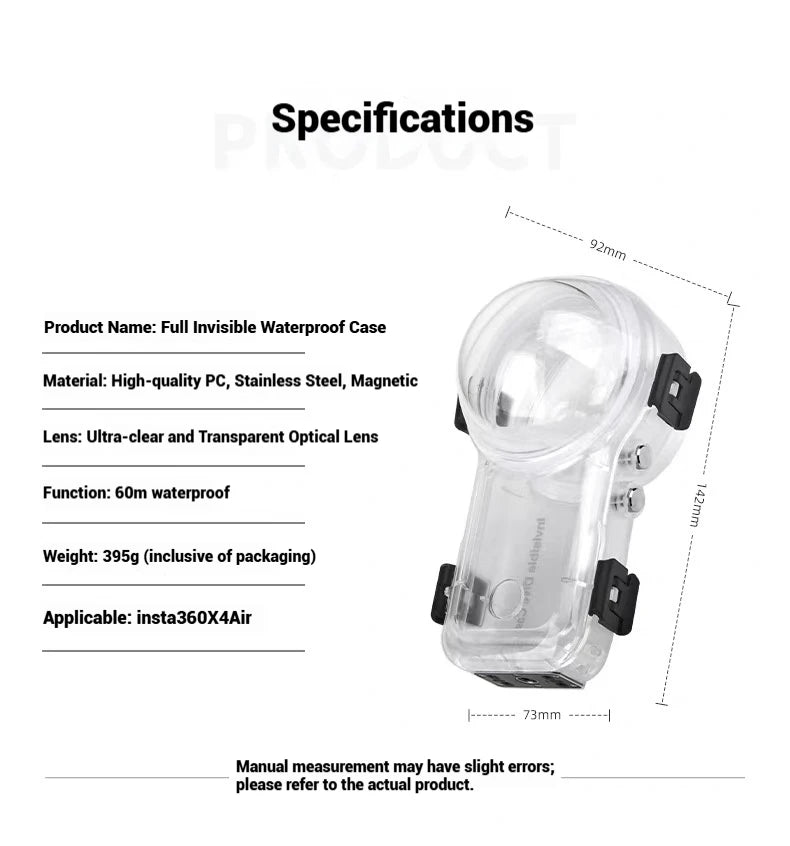 Insta360 X4 Air Waterproof Dive Housing – 50m Underwater Case