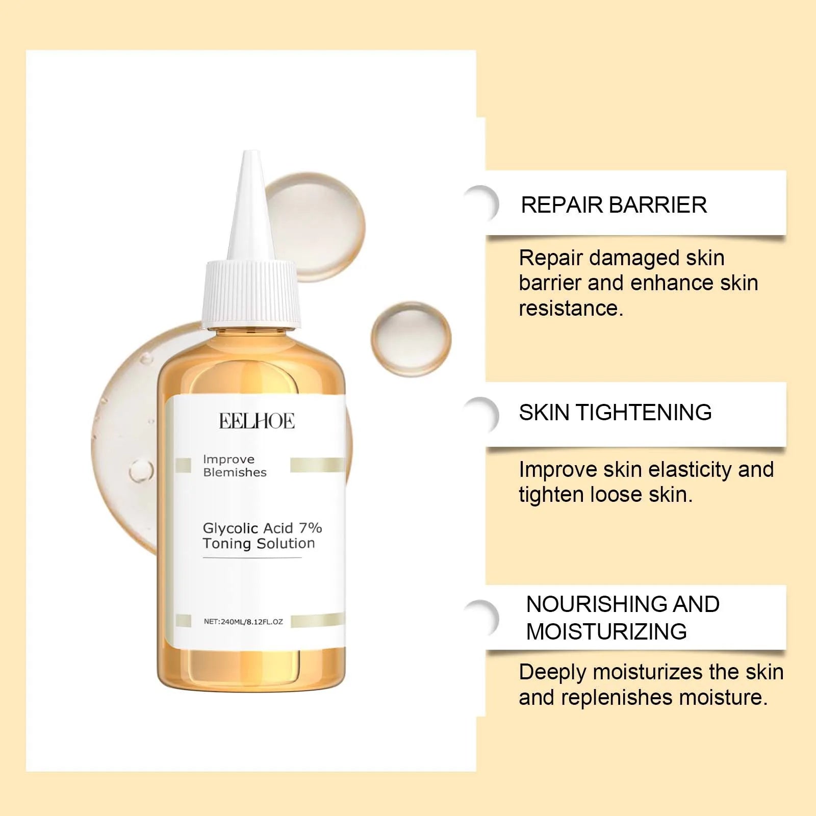 EELHOE Glycolic Acid 7% Face Toner – Pores, Glow & Oil Control Glycolic Acid Toner Oasis Select