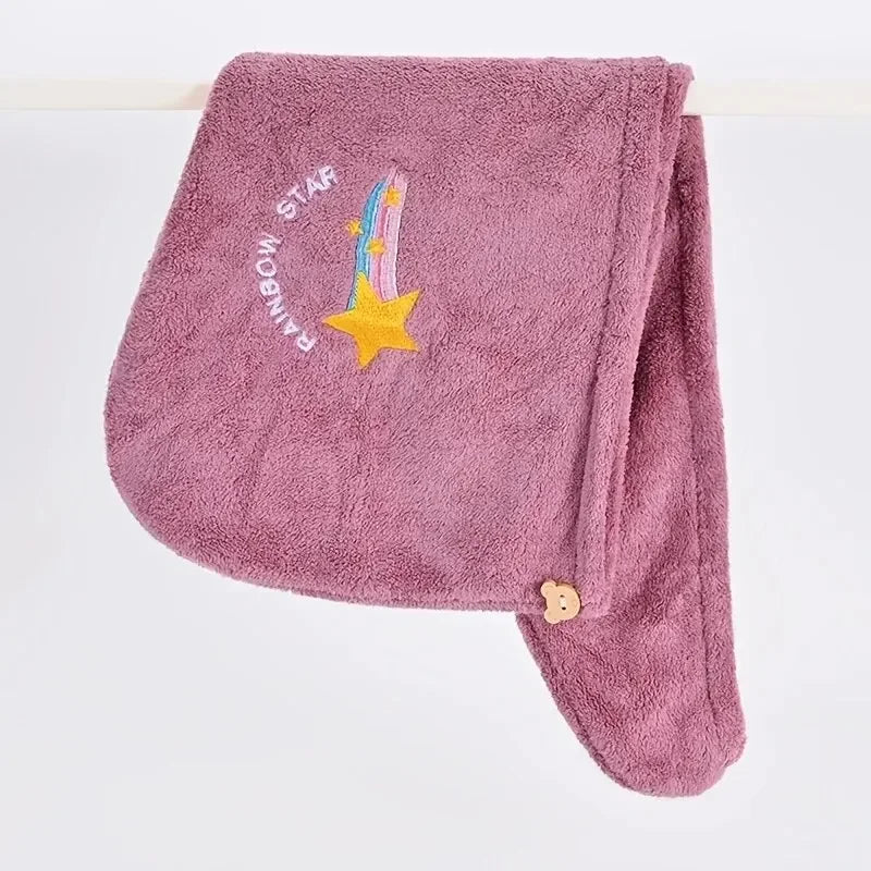 1pc Quickly Dry Hair Hat Super Absorbent Soft Bathroom Women Head Towels Girls Cute Hair Towel Hair Dry Wrap Bonnets Oasis Select star