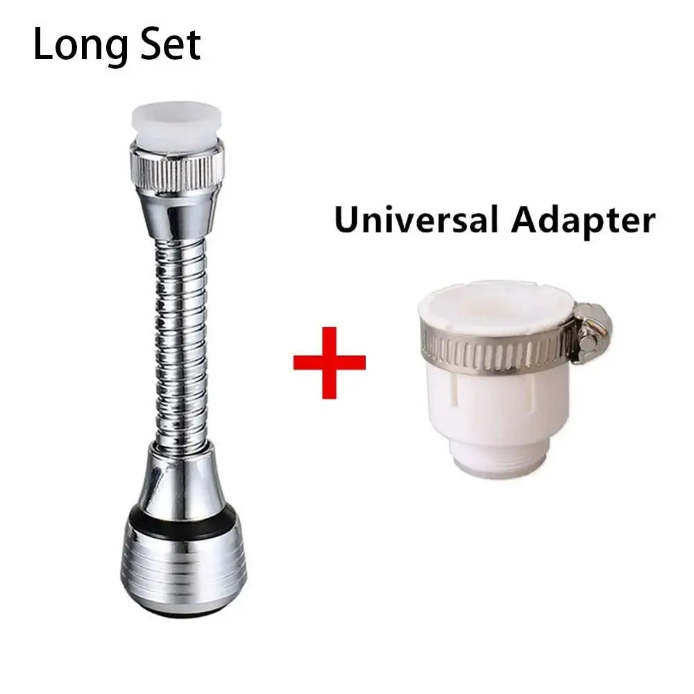 1Set Booster Nozzle Extender 360 Degree Faucet Anti Splash Head Universal Rotating Bubbler Bathroom Kitchen Tools Water Saver Oasis Select Long Set