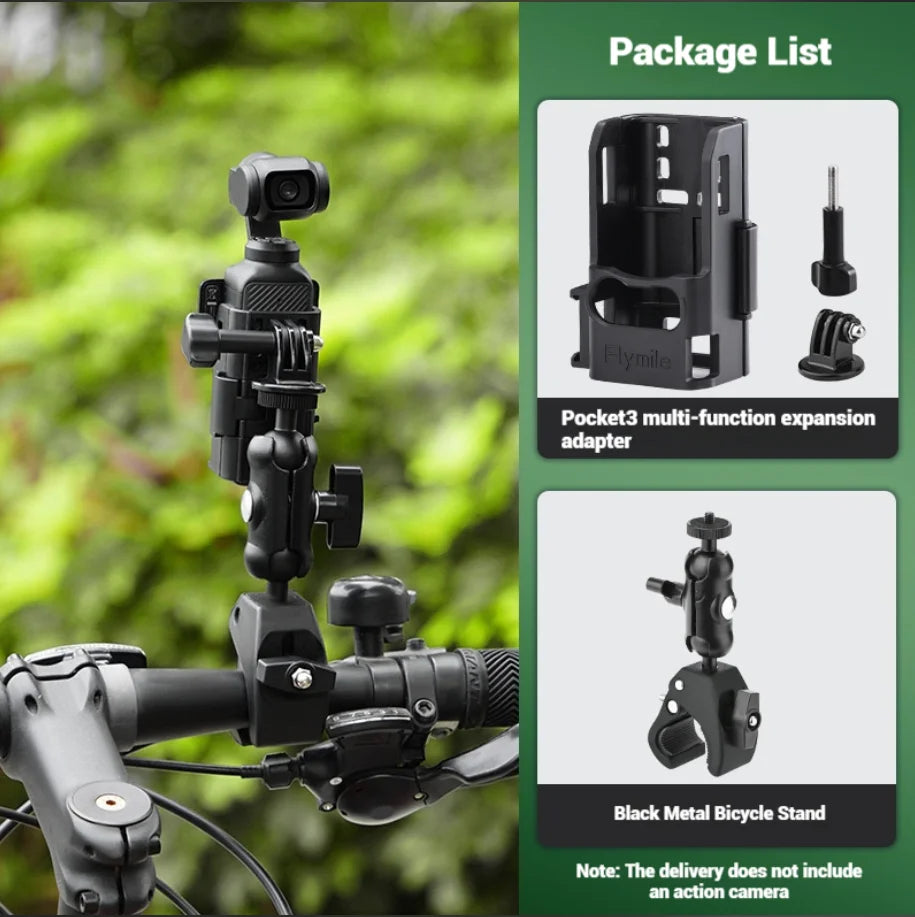 DJI Osmo Pocket 3/4 Extension Bracket Frame + Cold Shoe