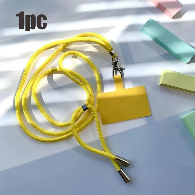 1/4pcs Crossbody Lanyard Necklace Strap Universal Mobile Phone Lanyard Long Adjustment Phone With Clip Safety Anti-Lost Lanyard Oasis Select 1pc yellow