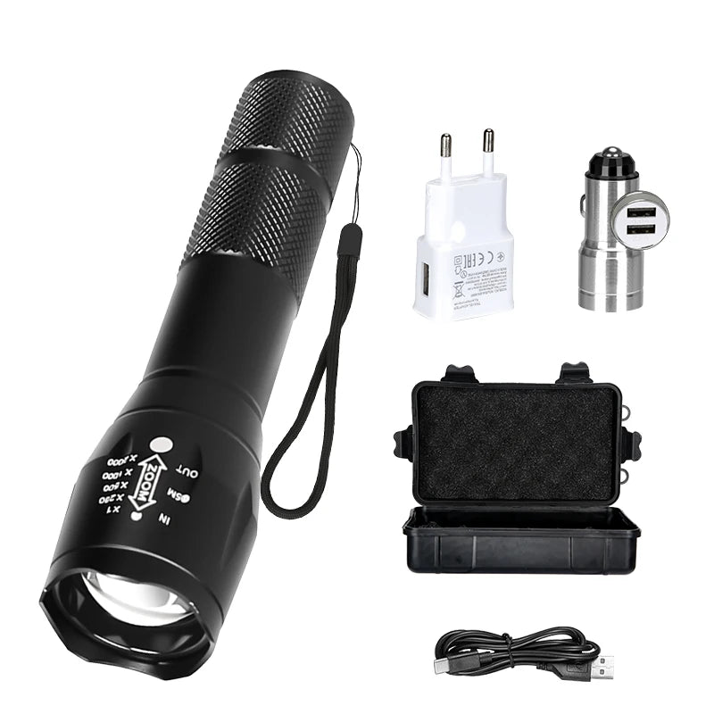 2-in-1 UV & White LED Zoomable Flashlight | 395nm Torch