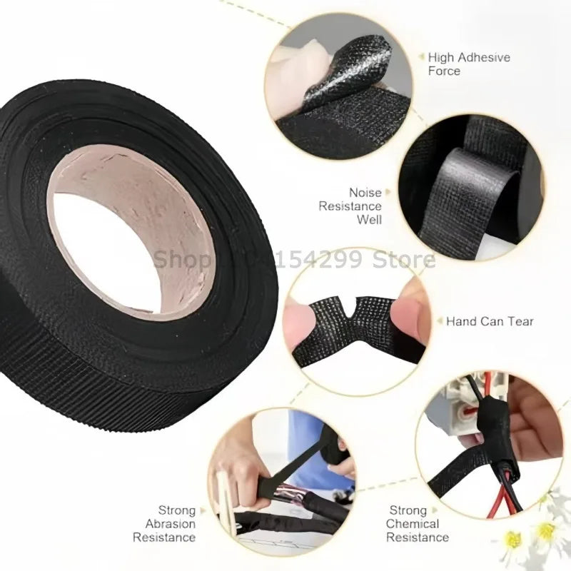 9/15/25/32/50 Electrical Insulating Tape Adhesive Cloth Fabric Tape Cable Looms Wiring Harness For Car Auto Black Wiring Harness Oasis Select