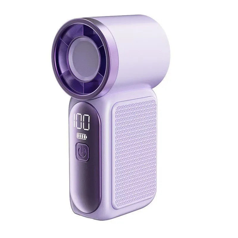 USB Rechargeable Handheld Mini Fan – 6-Speed Digital Display