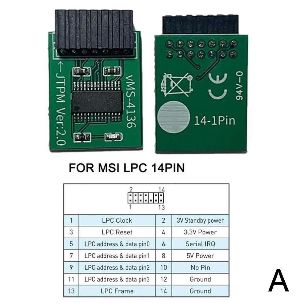 TPM 2.0 Security Module – 12/14/18/20-Pin Multi-Brand Motherboard