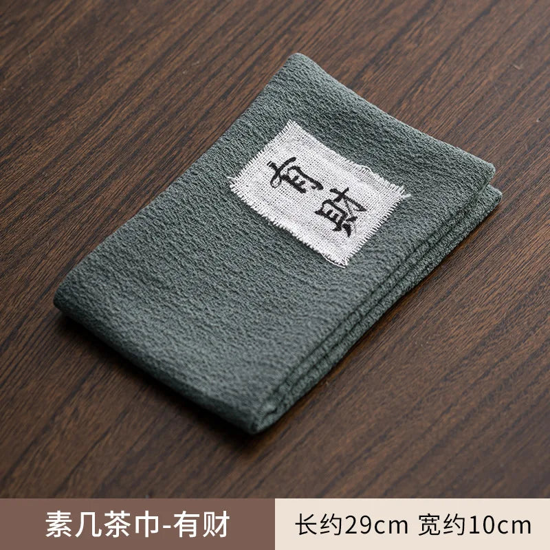 Absorbent Cotton Linen Tea Towel Tea Cloth Home Chinese Creative Tea Mat Tablecloth Tea Table Cloth Tea Mat Tea Ceremony Oasis Select Tea Towel - Wealthy