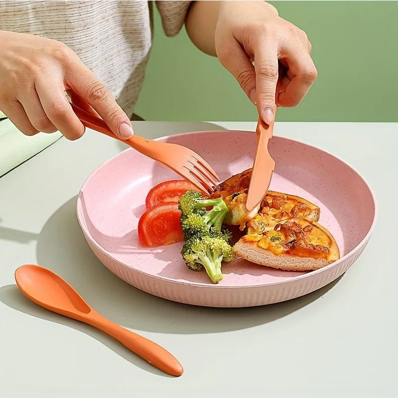 3In1 Portable Cutlery Set Reusable Home Travel Utensil Set Fork Spoon Knife with Box Dinnerware Set Picnic Camping Tableware Oasis Select