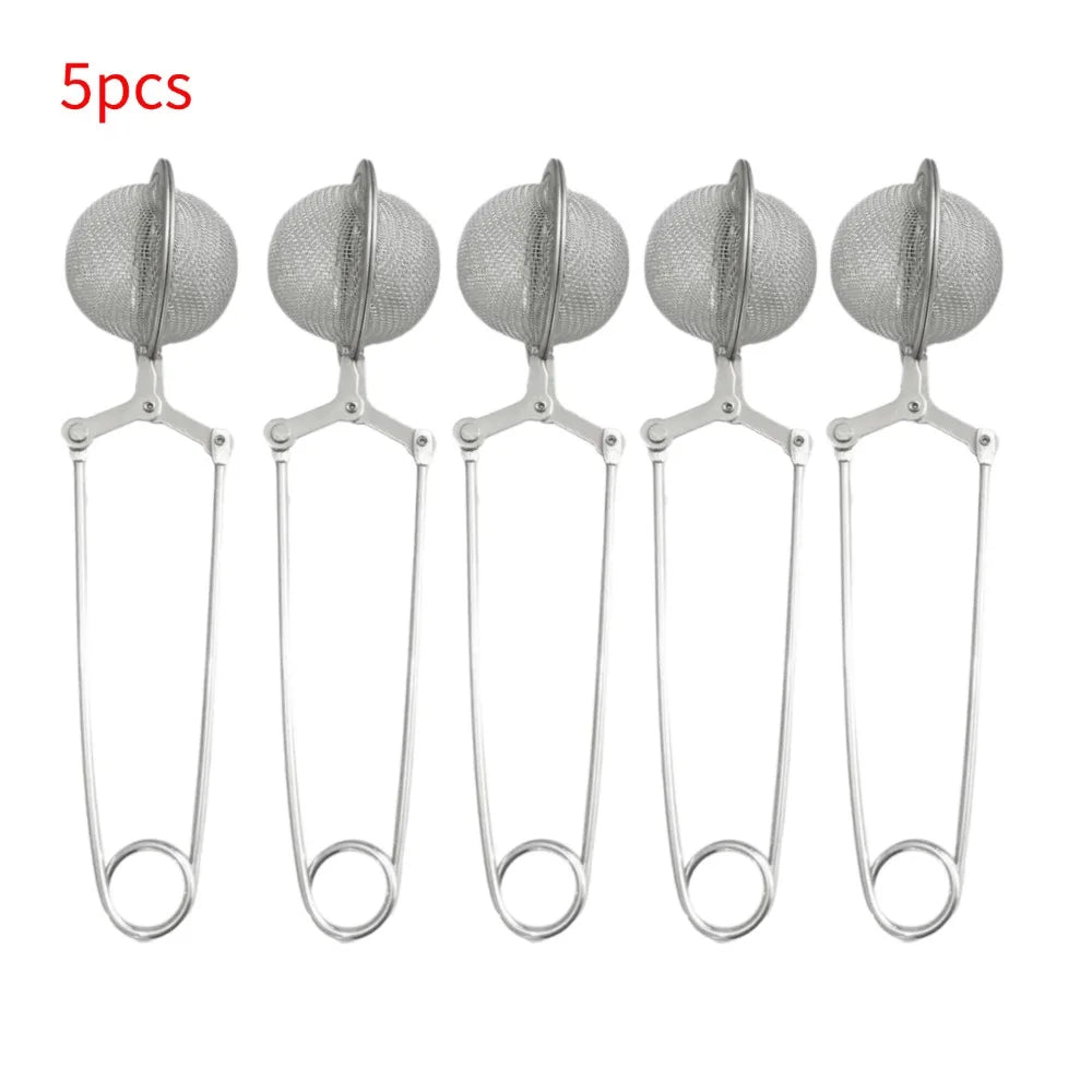 Stainless Steel Spoon Tea Ball Infuser Filter Squeeze Leaves Herb Mesh Strainer Tea Infuser In Mesh Tea Ball Filter Teaware Oasis Select 5pcs