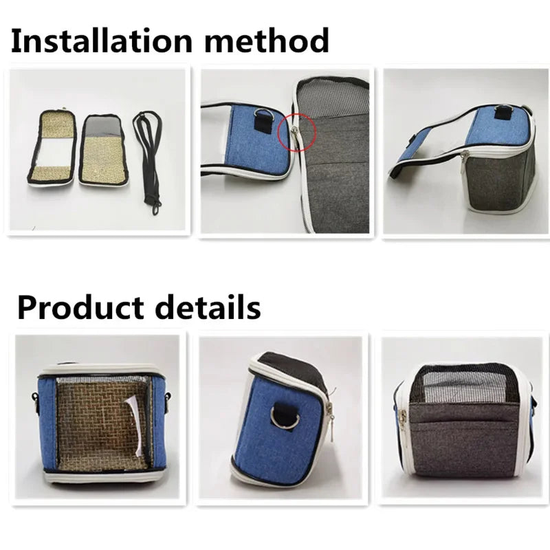 Super Portable Pet Bird Cage Parrot Carrier Travel Bag Breathable Lightweight Hamster Squirrel For Small Animals Pet Accessories Oasis Select