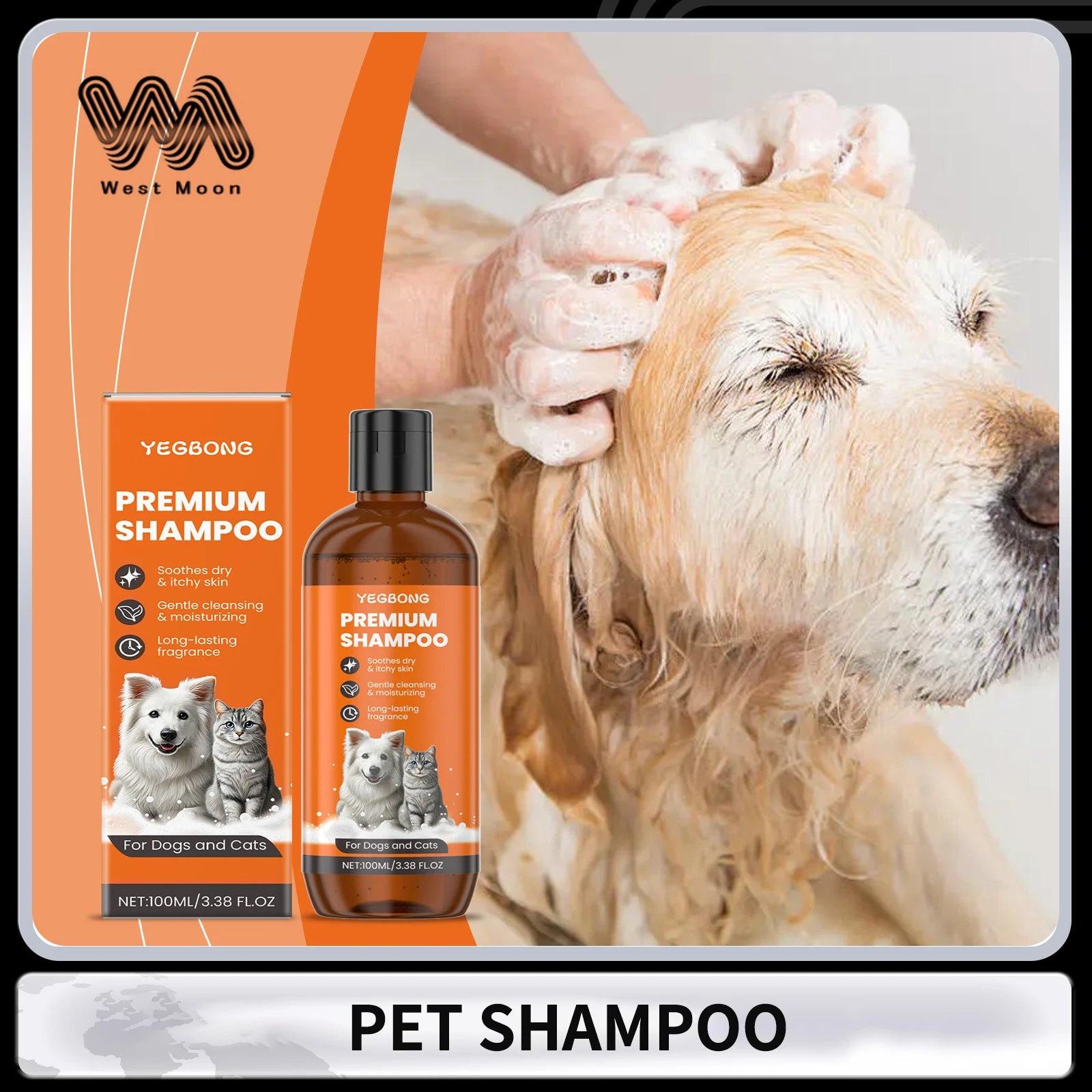 Pet Shampoo for Dogs & Cats Deep Cleansing Pet Skin Remove Odor Control Relieve Itching Keep Ph Balance Fluffy Soft Shower Gel Oasis Select