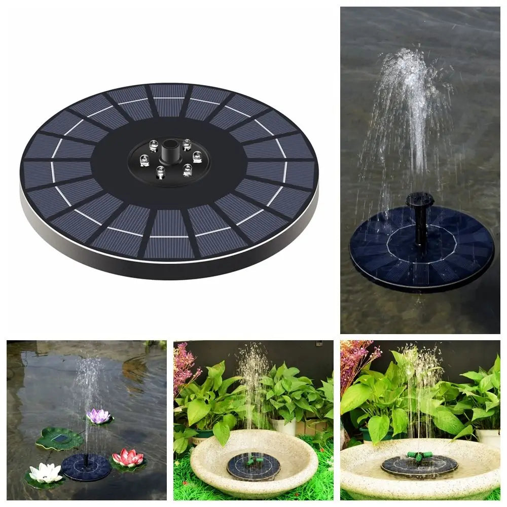 Durable Colorful Solar Fountain with Nozzles Circulating Bird Bath Fountain Automatic with LED Light Floating Fountains Bird Oasis Select