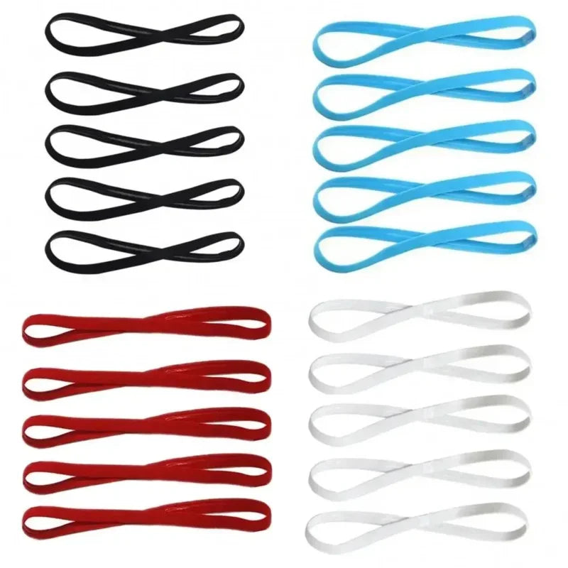 5Pcs Candy Color Women Men Yoga Hair Bands Sports Headband Girls Sport Anti-slip Elastic Rubber Sweatband Football Running Oasis Select