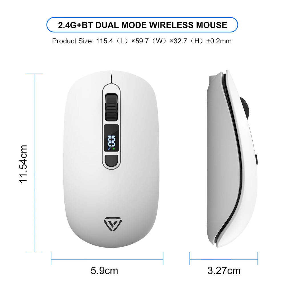Dual Mode Wireless Mouse, 2.4G Bluetooth Silent Mouse, Rechargeable Gaming Mouse with 4 DPI, Boss Key, Type-C, for PC Laptop Mac Oasis Select