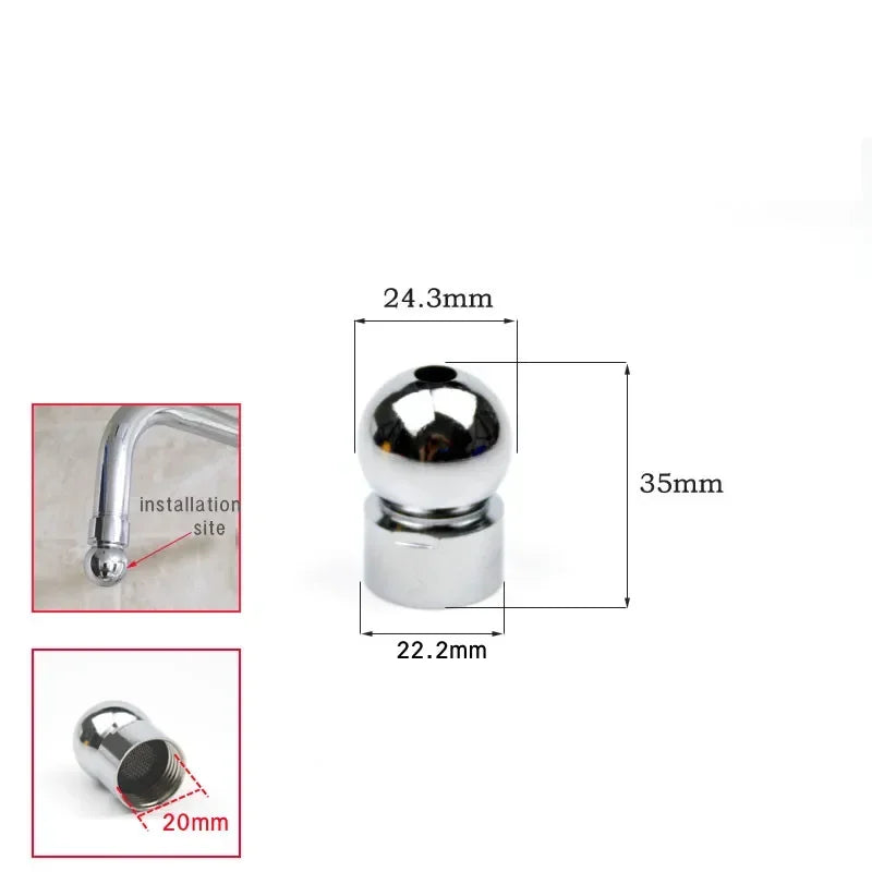1PC Shower Head Top Spray Connect Joint Copper Universal Rotation Ball Joint with washer for Bath Shower Replacement Accessories Oasis Select Sliver 1pcs