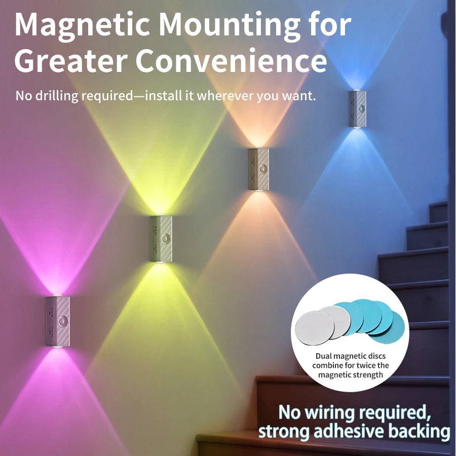 RGB Motion Sensor LED Wall Light – Rechargeable Magnetic Spotlight LED Wall Light Oasis Select