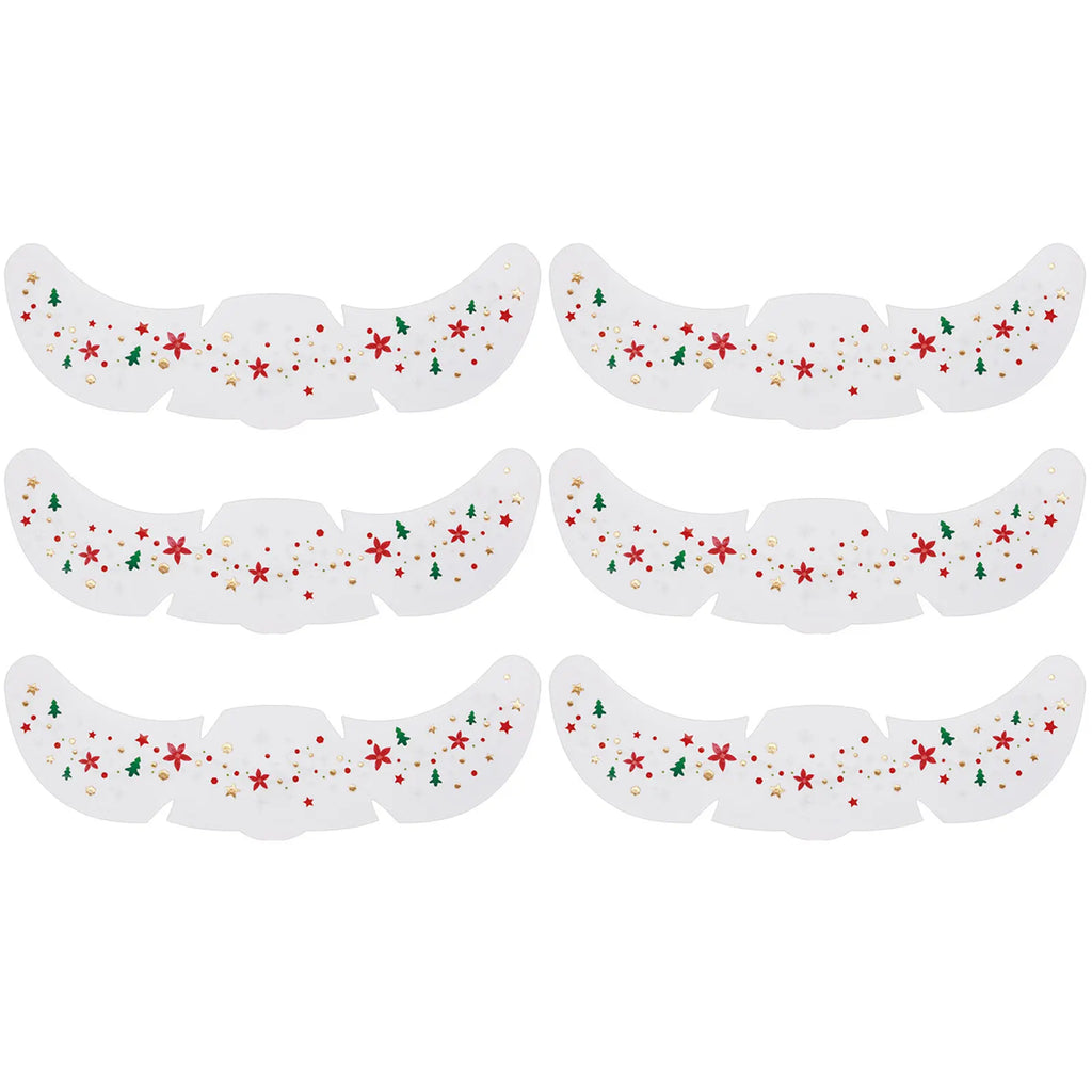 6-Pack Christmas Glitter Freckle Temporary Face Tattoo Stickers