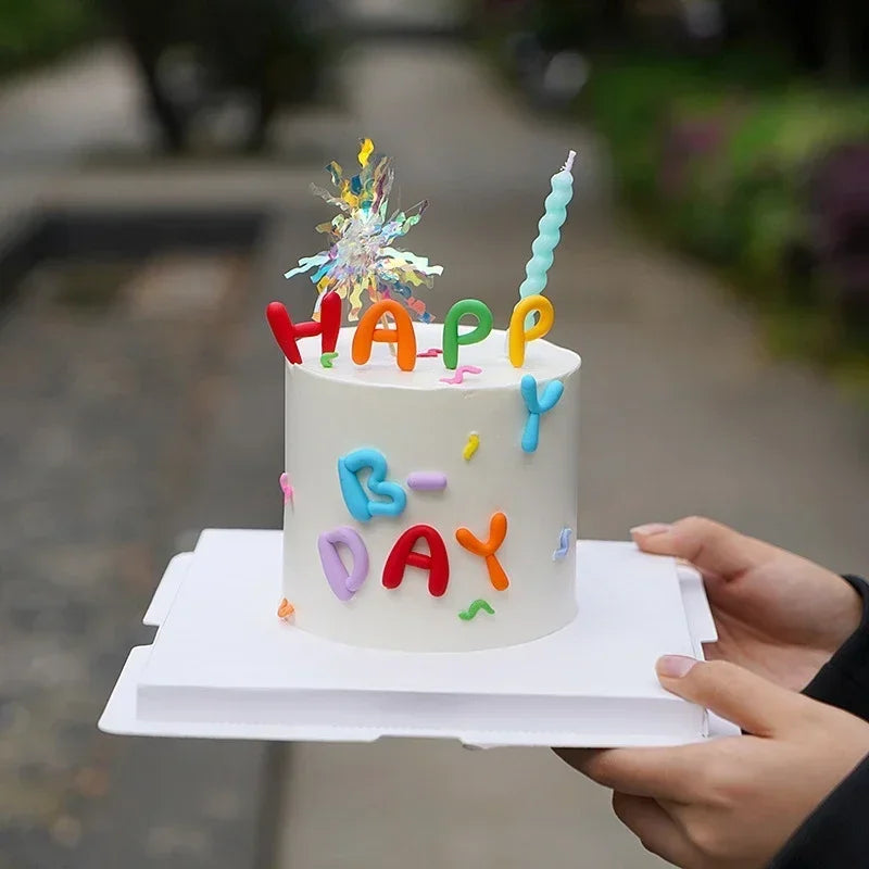 Cake Topper, English Letters Happy Birthday Cake Topper, Ins Colorful Letters Rainbow for Kids 1st Birthday Party Supplies Oasis Select